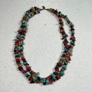 Multi-Strand Necklace Turquoise + Several Beautiful Gemstones